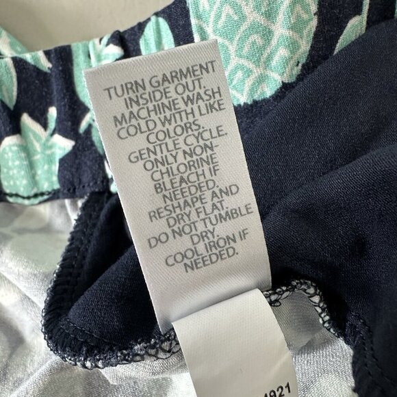 J Jill Wearever Shorts Size M Blue Fruit Print Pull On Pockets - Picture 7 of 11